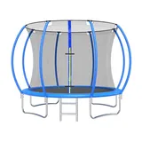 CITYLE 12FT Trampoline with Enclosure Outdoor Trampolines with Curved Poles Pumpkin Shaped Backyard Trampoline with Enclosure Net and Spring Cover Pad for Kids and Adults