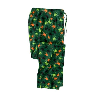 Men's Big & Tall Flannel Novelty Pajama Pants by KingSize in Neon Spiders (Size 4XL) Pajama Bottoms