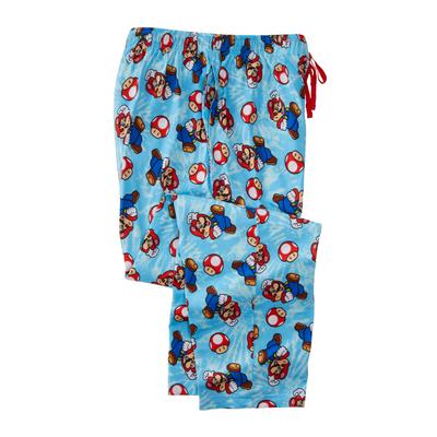 Men's Big & Tall Licensed Novelty Pajama Pants by KingSize in Mario Tie Dye Toss (Size 2XL) Pajama Bottoms