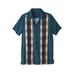 Men's Big & Tall Short-Sleeve Colorblock Rayon Shirt by KingSize in Braided Panel (Size 5XL)