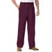 Men's Big & Tall Knockarounds® Full-Elastic Waist Pleated Pants by KingSize in Deep Burgundy (Size 5XL 38)