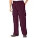 Men's Big & Tall Knockarounds® Full-Elastic Waist Cargo Pants by KingSize in Deep Burgundy (Size 5XL 40)