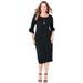 Plus Size Women's Ruffle Sleeve Shift Dress by Catherines in Black (Size 2X)