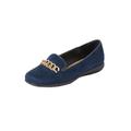 Wide Width Women's The Thayer Slip On Flat by Comfortview in Navy (Size 10 1/2 W)