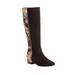 Wide Width Women's The Emerald Wide Calf Boot by Comfortview in Floral Metallic (Size 12 W)