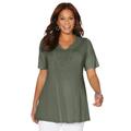 Plus Size Women's Crochet Swing Tunic by Catherines in Olive Green (Size 6X)