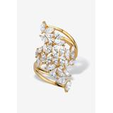 Women's 4.25 Cttw. 14K Gold-Plated Sterling Silver Marquise Cubic Zirconia Cluster Ring by PalmBeach Jewelry in Silver (Size 6)