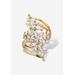 Women's 4.25 Cttw. 14K Gold-Plated Sterling Silver Marquise Cubic Zirconia Cluster Ring by PalmBeach Jewelry in Silver (Size 6)