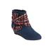 Wide Width Women's The Inez Bootie by Comfortview in Navy Multi (Size 7 1/2 W)