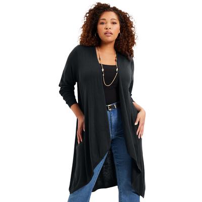Plus Size Women's High-Low Cardigan by June+Vie in Black (Size 18/20)