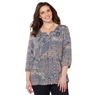 Plus Size Women's Santa Fe Peasant Top by Catherin...