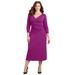 Plus Size Women's Curvy Collection Draped Midi Dress by Catherines in Berry Pink (Size 3X)