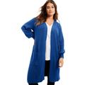 Plus Size Women's Open-Front Cardigan by June+Vie in Dark Sapphire (Size 10/12)