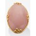 Women's Cabochon Cut Rose Quartz 18K Gold-Plated Cocktail Ring by PalmBeach Jewelry in Pink (Size 7)