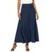 Plus Size Women's Ultrasmooth® Fabric Maxi Skirt by Roaman's in Navy (Size 38/40) Stretch Jersey Long Length