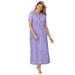 Plus Size Women's Long Henley Sleepshirt by Dreams & Co. in Soft Iris Hearts (Size 34/36) Nightgown