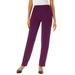 Plus Size Women's Crease-Front Knit Pant by Roaman's in Dark Berry (Size 24 W) Pants