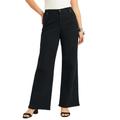 Plus Size Women's Curvie Fit Wide-Leg Jeans by June+Vie in Black (Size 12 W)