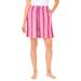 Plus Size Women's Print Pajama Shorts by Dreams & Co. in Sweet Coral Stripe (Size 26/28) Pajamas