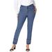 Plus Size Women's True Fit Stretch Denim Straight Leg Jean by Jessica London in Medium Stonewash Braided Stripe (Size 28) Jeans