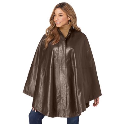 Plus Size Women's Leather Poncho by Jessica London...