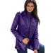 Plus Size Women's Leather Blazer by Jessica London in Midnight Violet (Size 26 W)