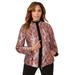 Plus Size Women's Zip Front Leather Jacket by Jessica London in Rich Burgundy Snake (Size 20 W)