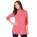 Plus Size Women's Cotton Cashmere Turtleneck by Jessica London in Tea Rose (Size 34/36) Sweater