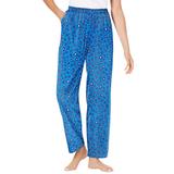 Plus Size Women's Knit Sleep Pant by Dreams & Co. in Pool Blue Animal (Size M) Pajama Bottoms