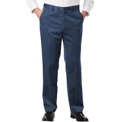 Men's Big & Tall Easy Movement Plain-Front Expandable Dress Pants by KS Signature in Slate Blue (Size 52 40)