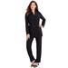Plus Size Women's Ten-Button Pantsuit by Roaman's in Black (Size 28 W)