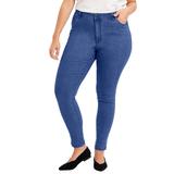 Plus Size Women's Curvie Fit Skinny Jeans by June+Vie in Medium Blue (Size 28 W)