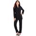 Plus Size Women's Ten-Button Pantsuit by Roaman's in Black (Size 36 W)