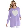 Plus Size Women's Motif Sweater by Woman Within in Soft Iris Heart (Size 6X) Pullover