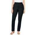 Plus Size Women's Stretch Cotton Chino Straight Leg Pant by Jessica London in Black (Size 16 W)