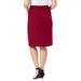 Plus Size Women's Tummy Control Bi-Stretch Pencil Skirt by Jessica London in Rich Burgundy (Size 18 W)