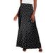 Plus Size Women's Everyday Stretch Knit Maxi Skirt by Jessica London in Black Dot (Size 26/28) Soft & Lightweight Long Length