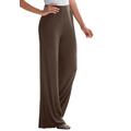 Plus Size Women's Everyday Stretch Knit Wide Leg Pant by Jessica London in Chocolate (Size 12) Soft Lightweight Wide-Leg