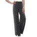 Plus Size Women's Everyday Stretch Knit Wide Leg Pant by Jessica London in Black Dot (Size 26/28) Soft Lightweight Wide-Leg