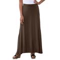 Plus Size Women's Everyday Stretch Knit Maxi Skirt by Jessica London in Chocolate (Size 30/32) Soft & Lightweight Long Length