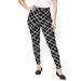 Plus Size Women's Everyday Stretch Cotton Legging by Jessica London in Black Bias Stripe (Size 26/28)