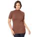 Plus Size Women's Rib Mockneck Sweater by Jessica London in Mocha Nude (Size S)