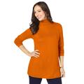 Plus Size Women's Cotton Cashmere Turtleneck by Jessica London in Ultra Orange (Size 38/40) Sweater