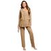 Plus Size Women's Ten-Button Pantsuit by Roaman's in Soft Camel (Size 40 W)