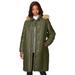 Plus Size Women's Mid-Length Quilted Puffer Jacket by Roaman's in Dark Olive Green (Size 4X) Winter Coat