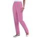 Plus Size Women's Straight-Leg Soft Knit Pant by Roaman's in Mauve Orchid (Size 1X) Pull On Elastic Waist