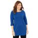 Plus Size Women's Suprema® Boatneck Tunic Top by Catherines in Dark Sapphire (Size 5X)