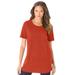 Plus Size Women's Crewneck Ultimate Tee by Roaman's in Copper Red (Size 1X) Shirt