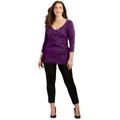 Plus Size Women's Curvy Collection Wrap Front Top by Catherines in Berry Pink Texture (Size 5X)