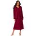 Plus Size Women's Pleated Jacket Dress by Roaman's in Rich Burgundy (Size 34 W)